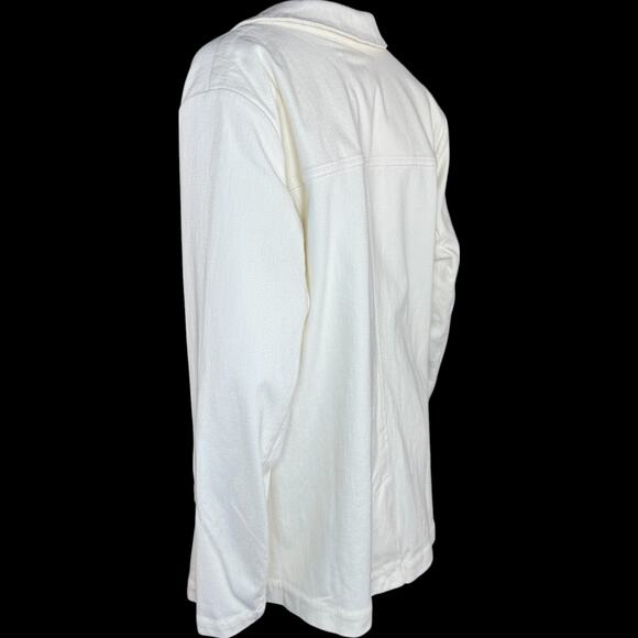 Isaac Mizrahi Live! Knit Denim Classic Slimming Blazer Cream X-Large Career - Picture 3 of 13